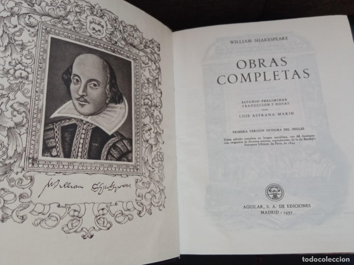 Libros de segunda mano: WILLIAM SHAKESPEARE - OBRAS COMPLETAS. AGUILAR, 1951. - Foto 4