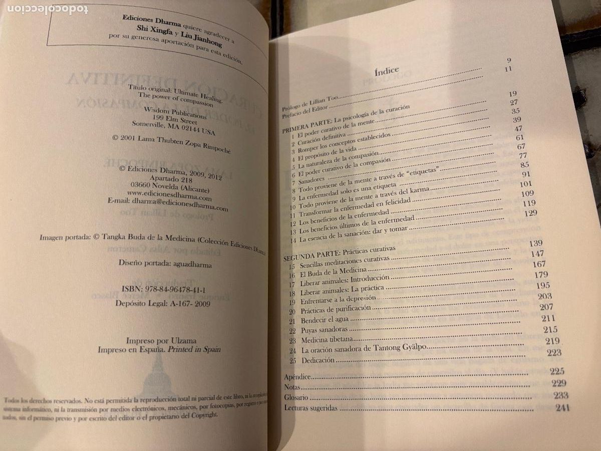 Libros de segunda mano: Curaci&oacute;n definitiva. El poder de la compasi&oacute;n. Lama Zopa Rimponch&eacute; - Foto 4