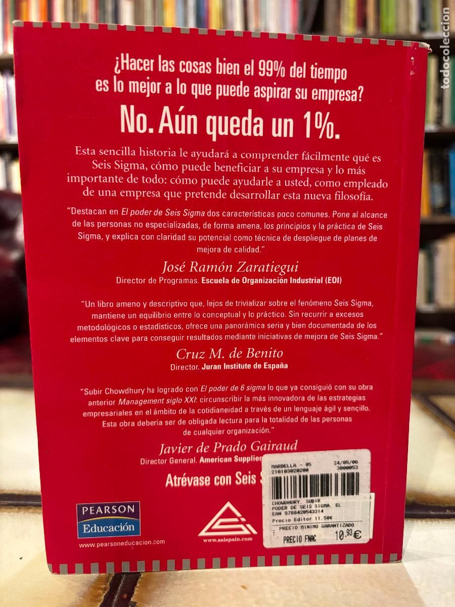 Libros de segunda mano: El poder de seis sigma. Subir Chowdhuri. - Foto 2