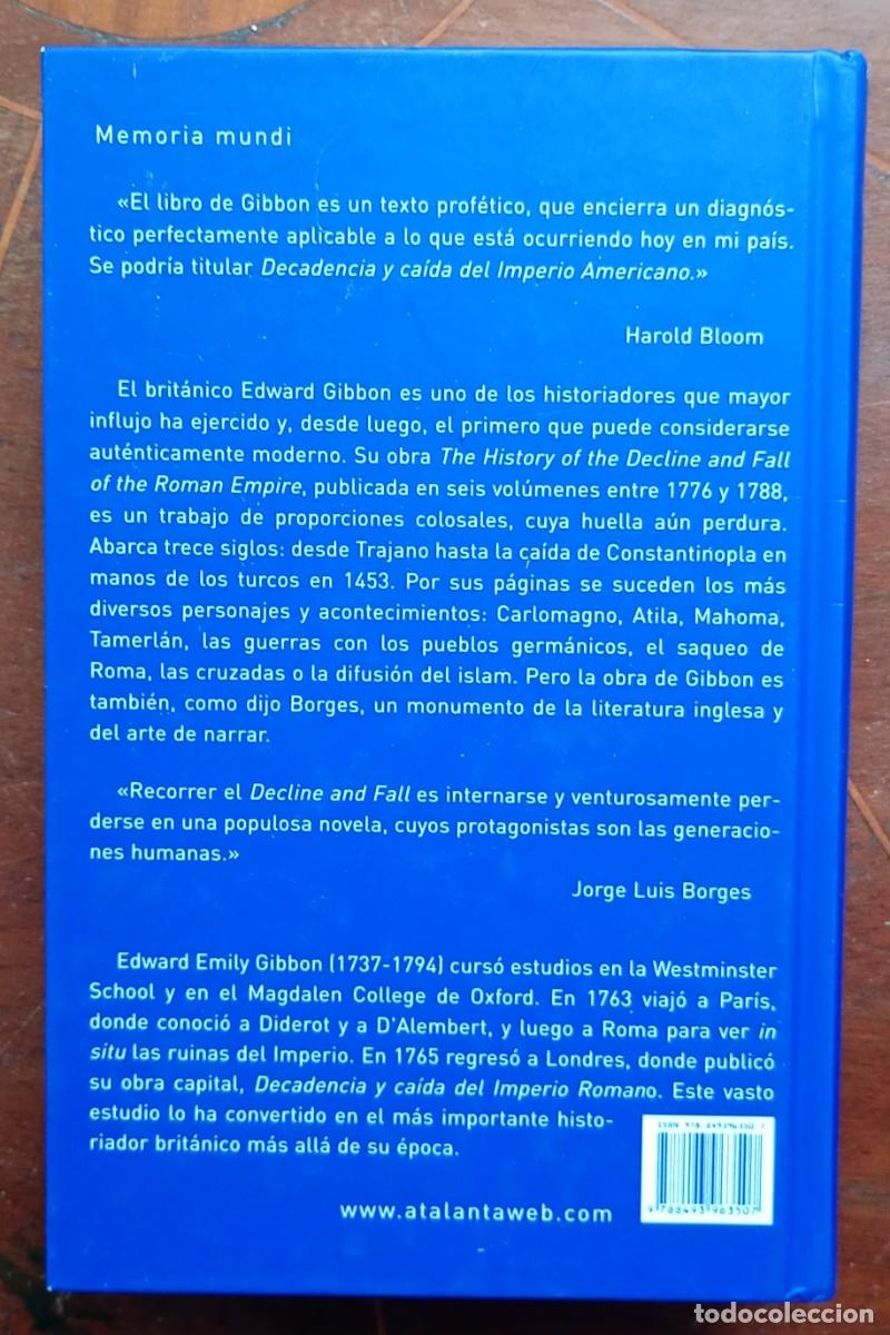 Libros de segunda mano: Edward Gibbon DECADENCIA Y CAIDA DEL IMPERIO ROMANO V. I - Foto 3