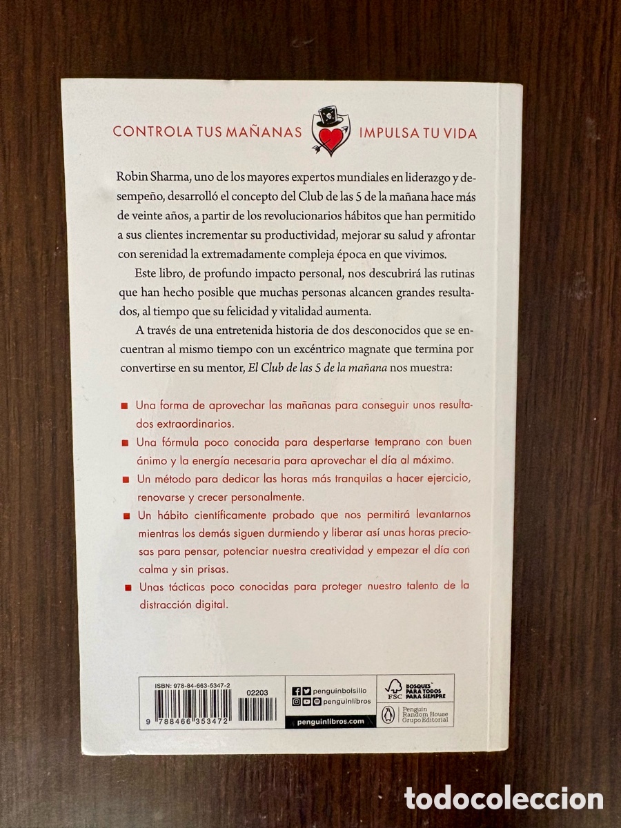 Libros de segunda mano: El club de las 5 de la ma&ntilde;ana + Robin Sharma - Foto 2