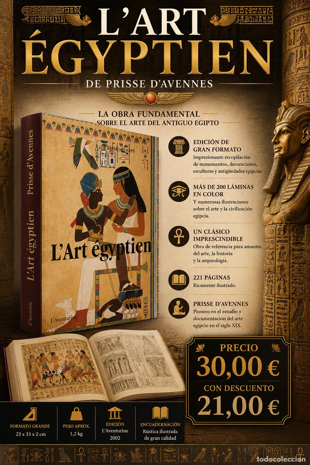 Libros de segunda mano: L'ART &Eacute;GYPTIEN | PRISSE D'AVENNES | LIBRO ARTE EGIPCIO | L'AVENTURINE 2002