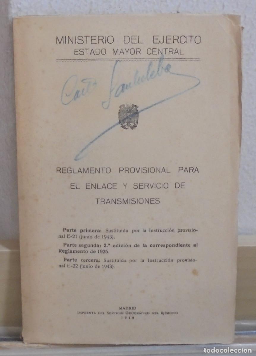 Libros de segunda mano: Reglamento provisional para el enlace y servicio de transmisiones