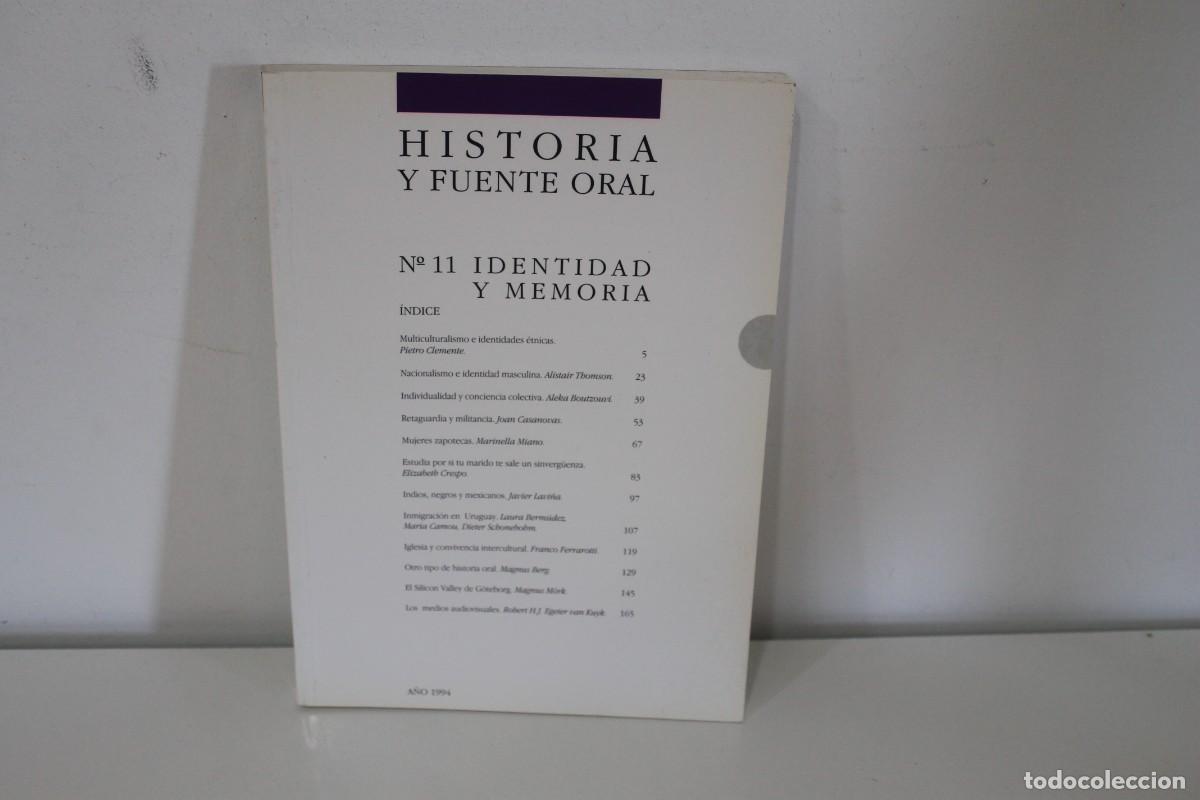 Libros de segunda mano: HISTORIA Y FUENTE ORAL N&ordm; 11 IDENTIDAD Y MEMORIA 1994