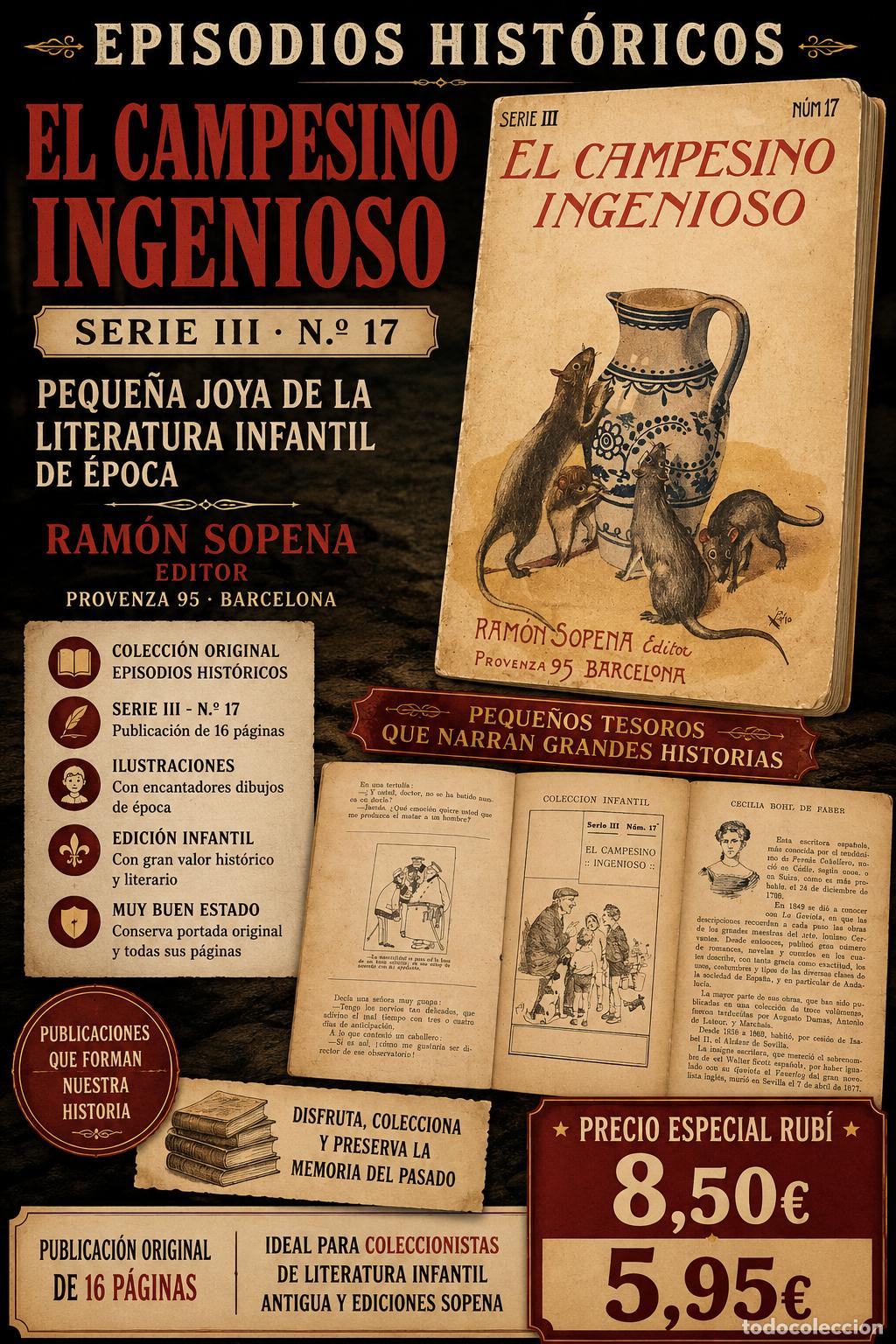 Libros de segunda mano: EL CAMPESINO INGENIOSO | EPISODIOS HIST&Oacute;RICOS | RAM&Oacute;N SOPENA | SERIE III N&ordm;17