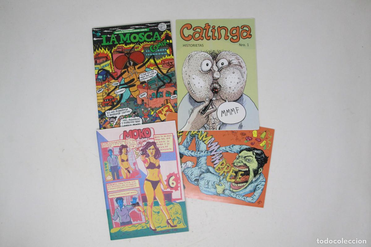 Libros de segunda mano: Catinga N&deg;1, Qu&eacute; hambre N&deg;2, La mosca Comix N&deg;3, Moko N&deg;6 (Lote de 4 fanzines argentinos y peruanos)