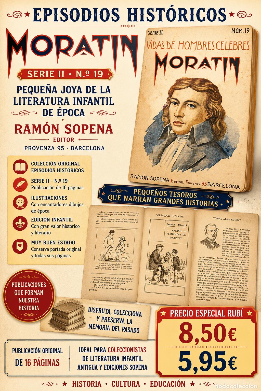 Libros de segunda mano: MORAT&Iacute;N | EPISODIOS HIST&Oacute;RICOS | RAM&Oacute;N SOPENA | SERIE II N&ordm;19