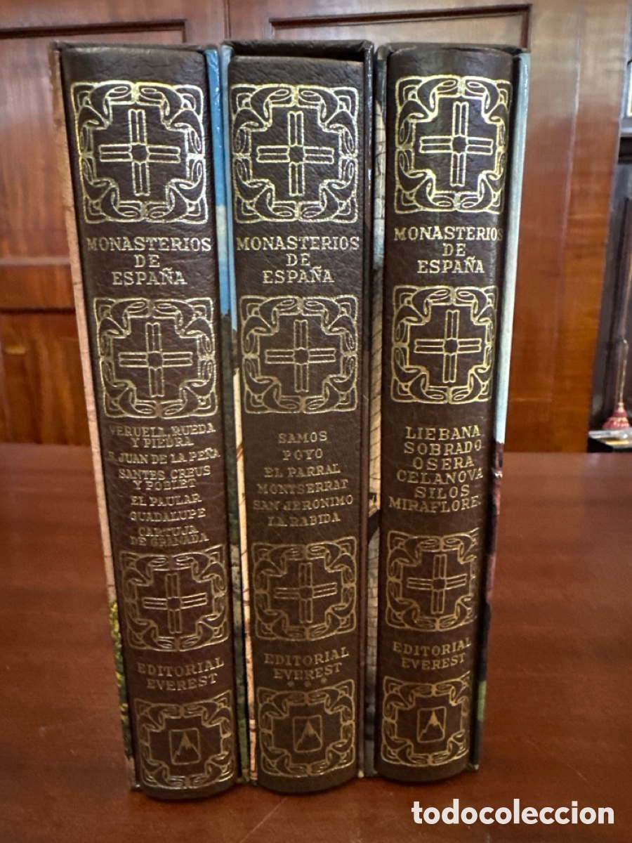 Libros de segunda mano: MONASTERIOS DE ESPA&Ntilde;A, EDITORIAL EVEREST, 1984, 3 TOMOS COMPLETA