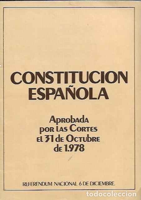 Libros de segunda mano: Constitucion espa&ntilde;ola. Aprobada por las cortes el 31 de octubre de 1987 - VV. AA.