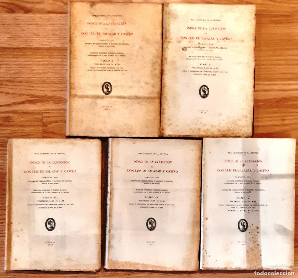 Libros de segunda mano: &Iacute;NDICE DE LA COLECCI&Oacute;N DE D. LUIS DE SALAZAR Y CASTRO, 41 TOMOS DE LOS 49, SIN USAR