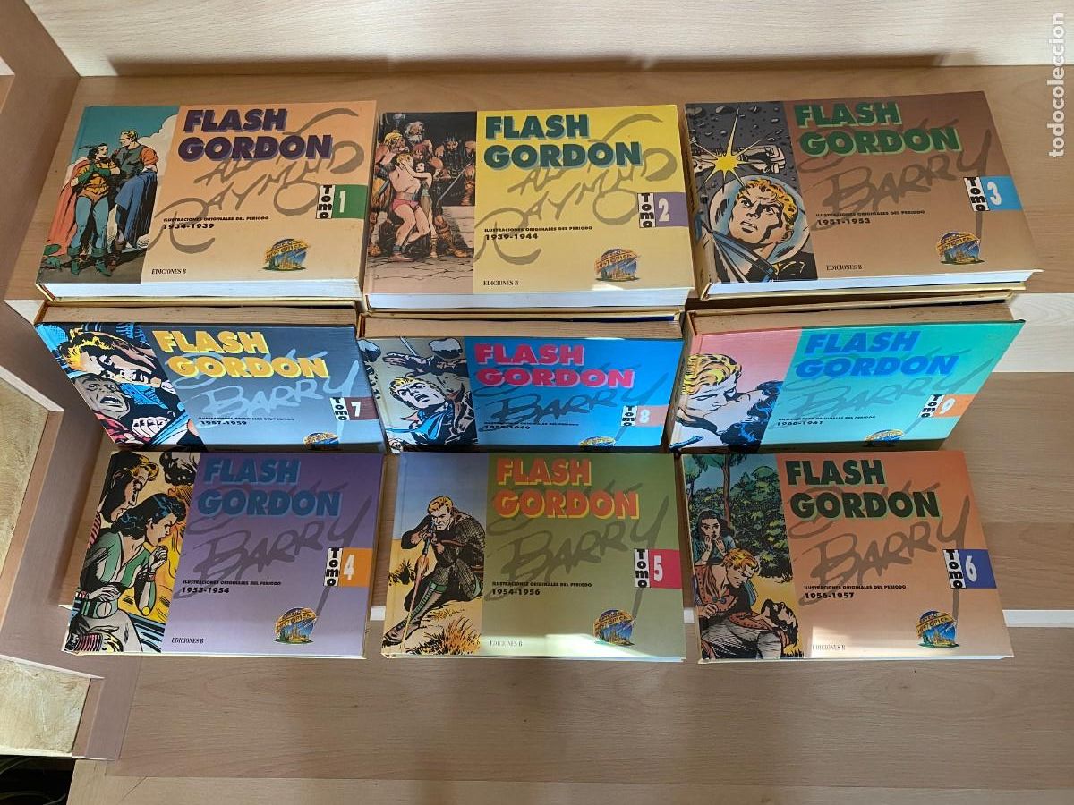 Libros de segunda mano: Flash Gordon, 9vol. completo de 1934 a 1939, ed. B.Como nuevo