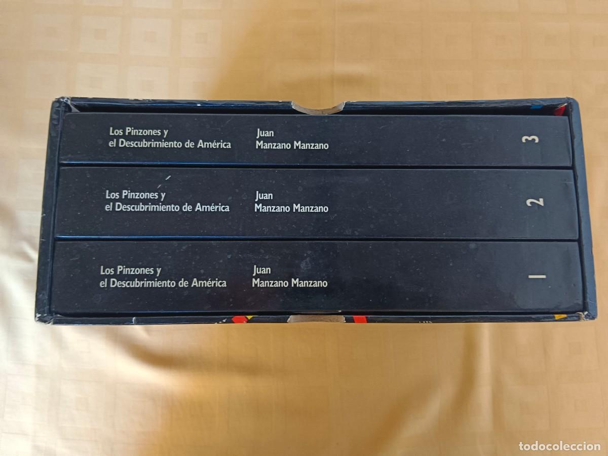 Libros de segunda mano: LOS PINZONES Y EL DESCUBRIMIENTO DE AMERICA - 3 TOMOS - Juan Manzano Manzano