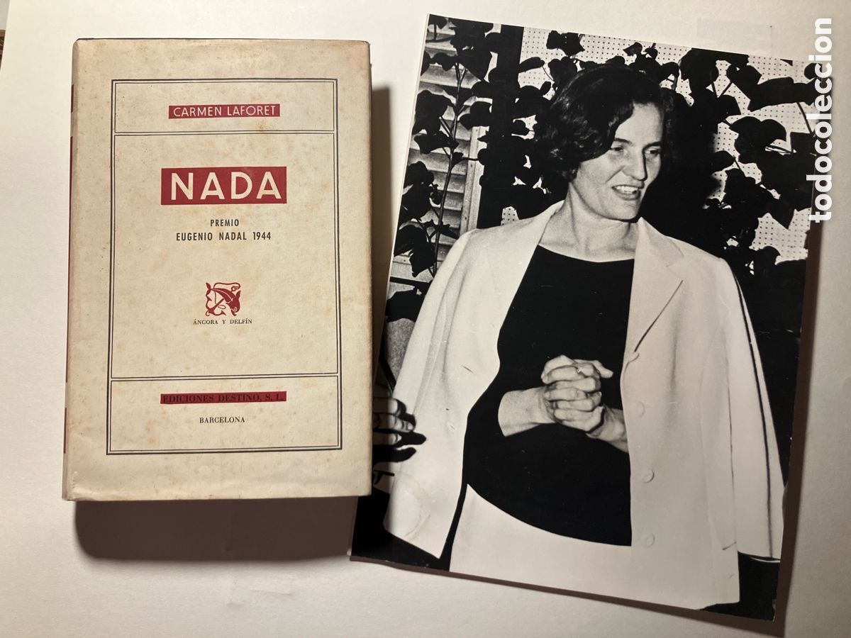 Gebrauchte B&uuml;cher: Carmen Laforet. Nada. Edici&oacute;n original con sobrecubierta. Primera edici&oacute;n 1945 + foto original
