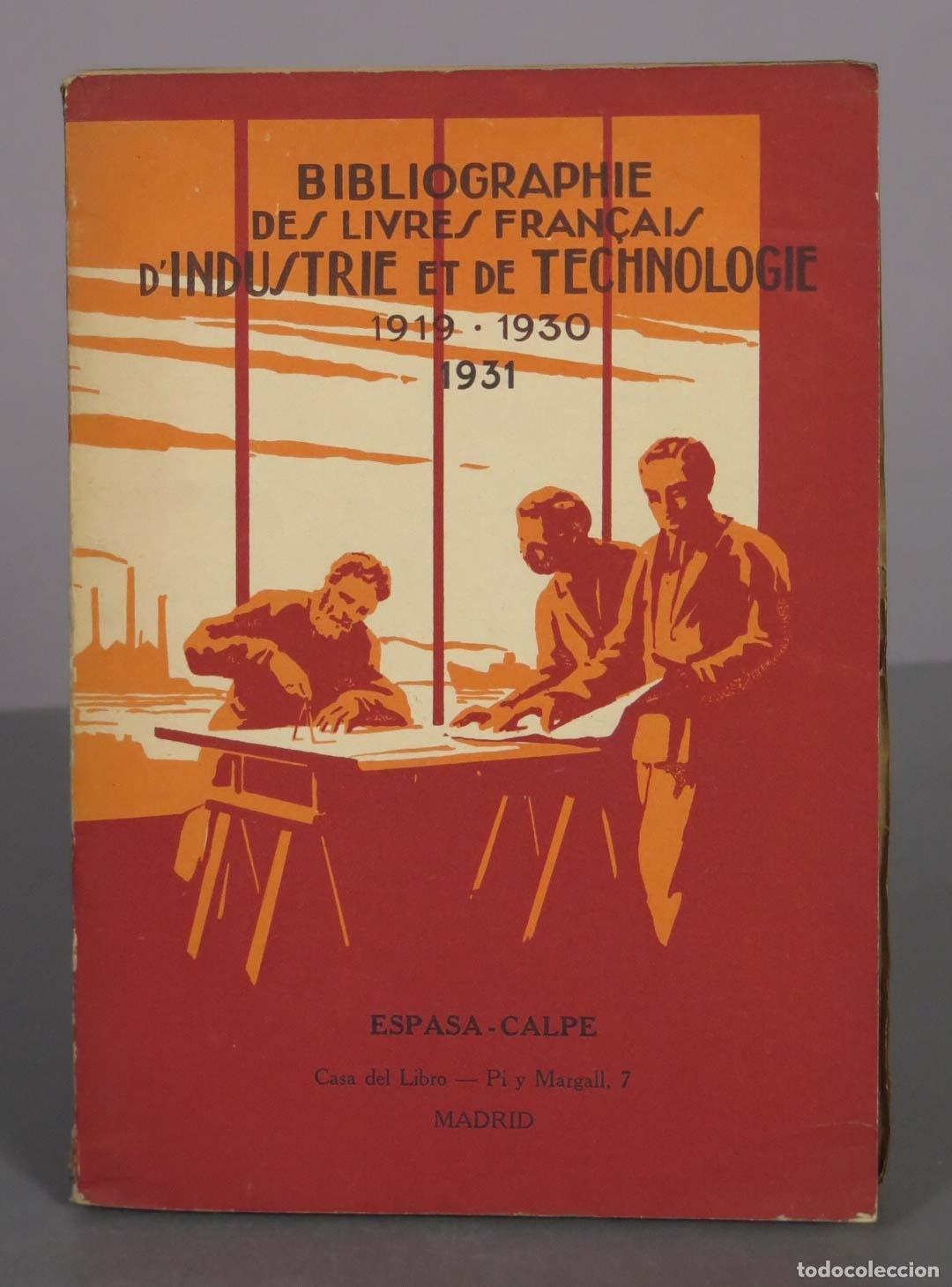 Libros de segunda mano: Bibliographie des livres fran&ccedil;ais d&acute;industrie et de technologie - Espasa-Calpe