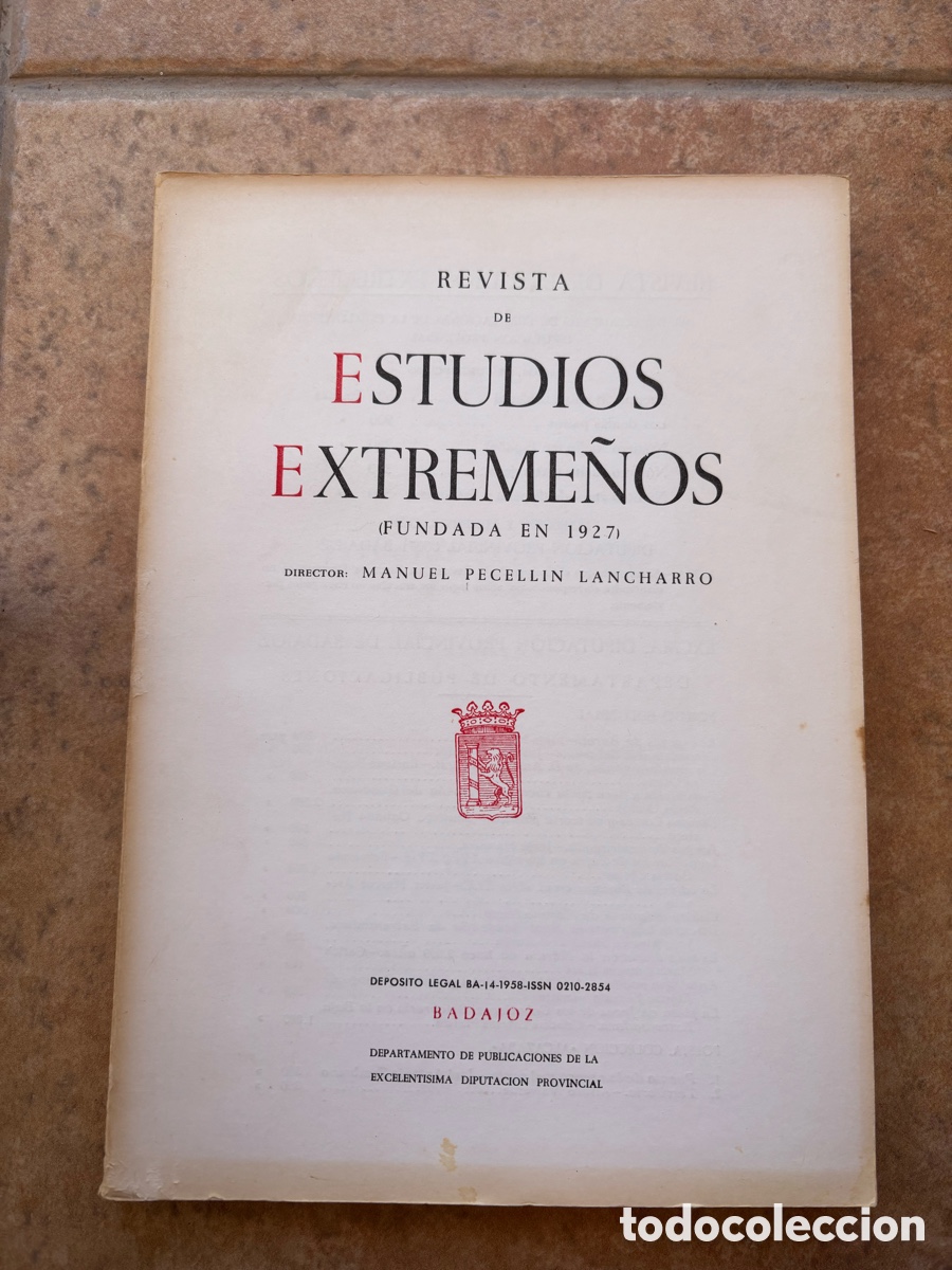 Libros de segunda mano: Revista de Estudios Extreme&ntilde;os. 1987. N&uacute;mero 1. Enero-Abril