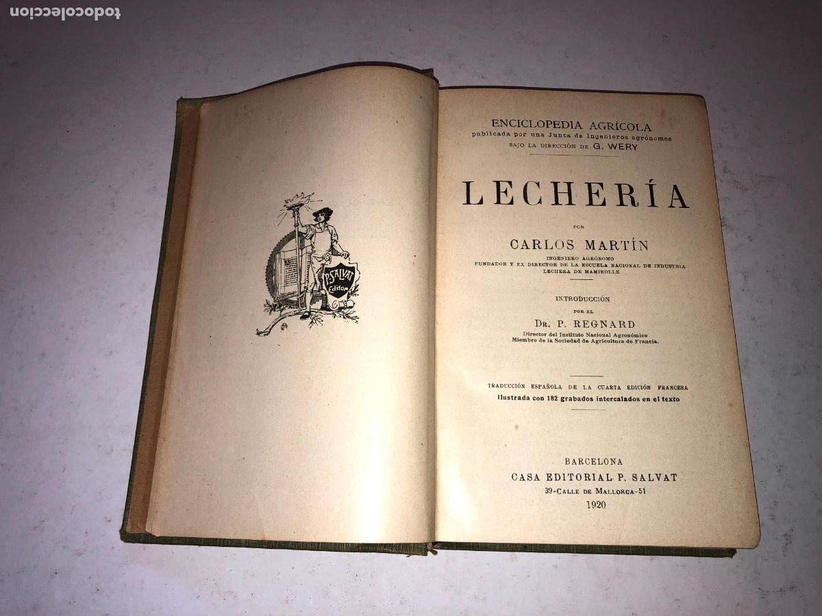 Libros de segunda mano: Lecher&iacute;a - Carlos Mart&iacute;n - Enciclopedia Agr&iacute;cola Salvat, 1920 - Ingenier&iacute;a Agron&oacute;mica