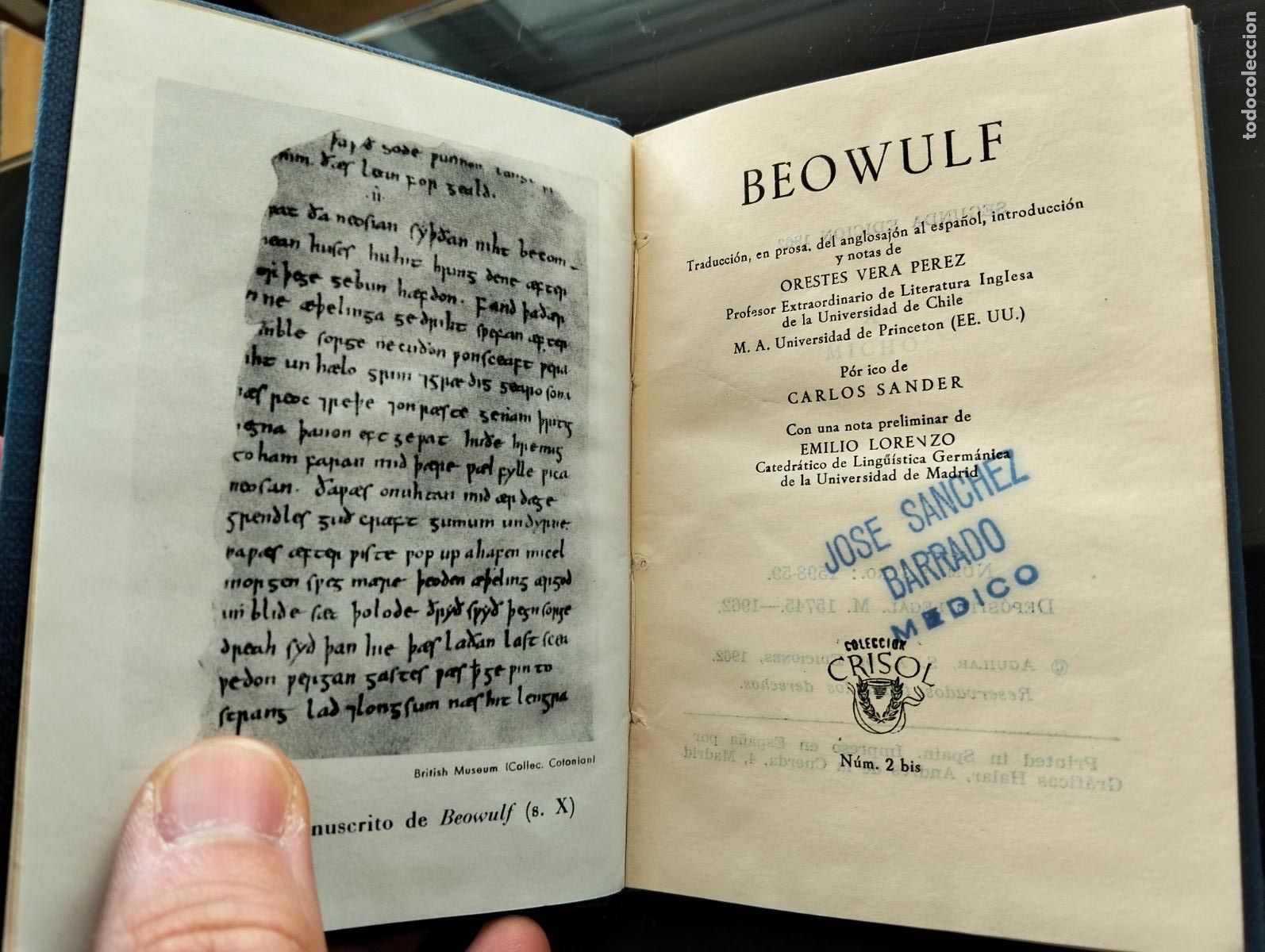 Libros de segunda mano: Literatura Anglosajona. Beowulf, ed. Aguilar, Col. Crisol. 1962 VISITA MI CATALOGO L55