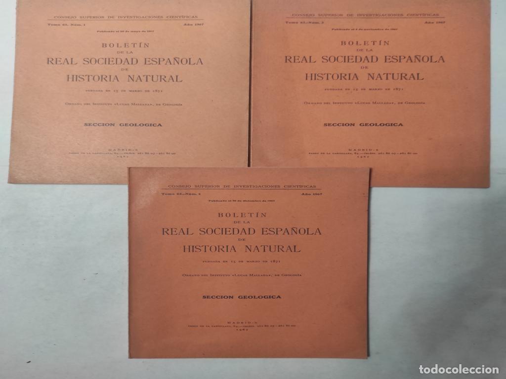 Libros de segunda mano: 12451 3 BOLETIN SOCIEDAD ESPA&Ntilde;OLA DE HISTORIA NATURAL secci&oacute;n GEOLOGICA a&ntilde;o 1967 ,foto &iacute;ndice