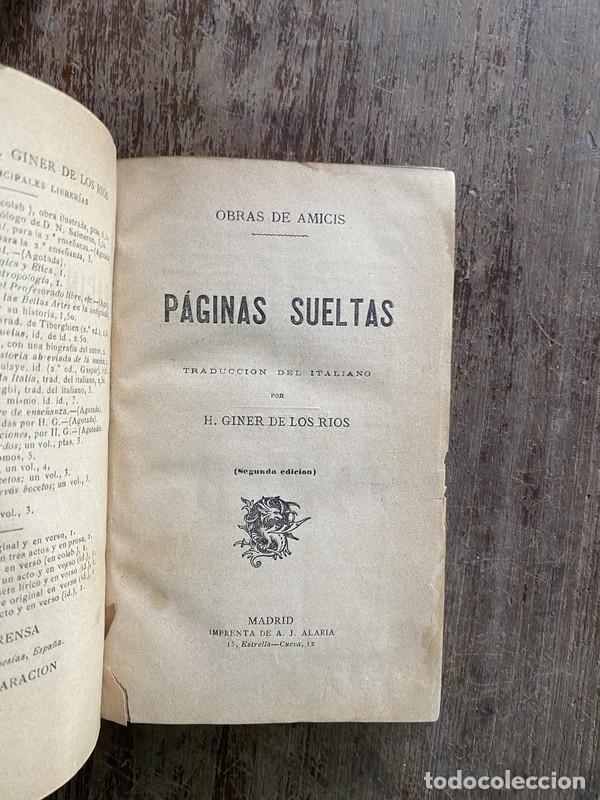Libros de segunda mano: Paginas sueltas - De Amicis - Foto 1
