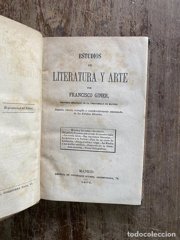Libros de segunda mano: Estudios de Literatura y Arte - Giner Francisco