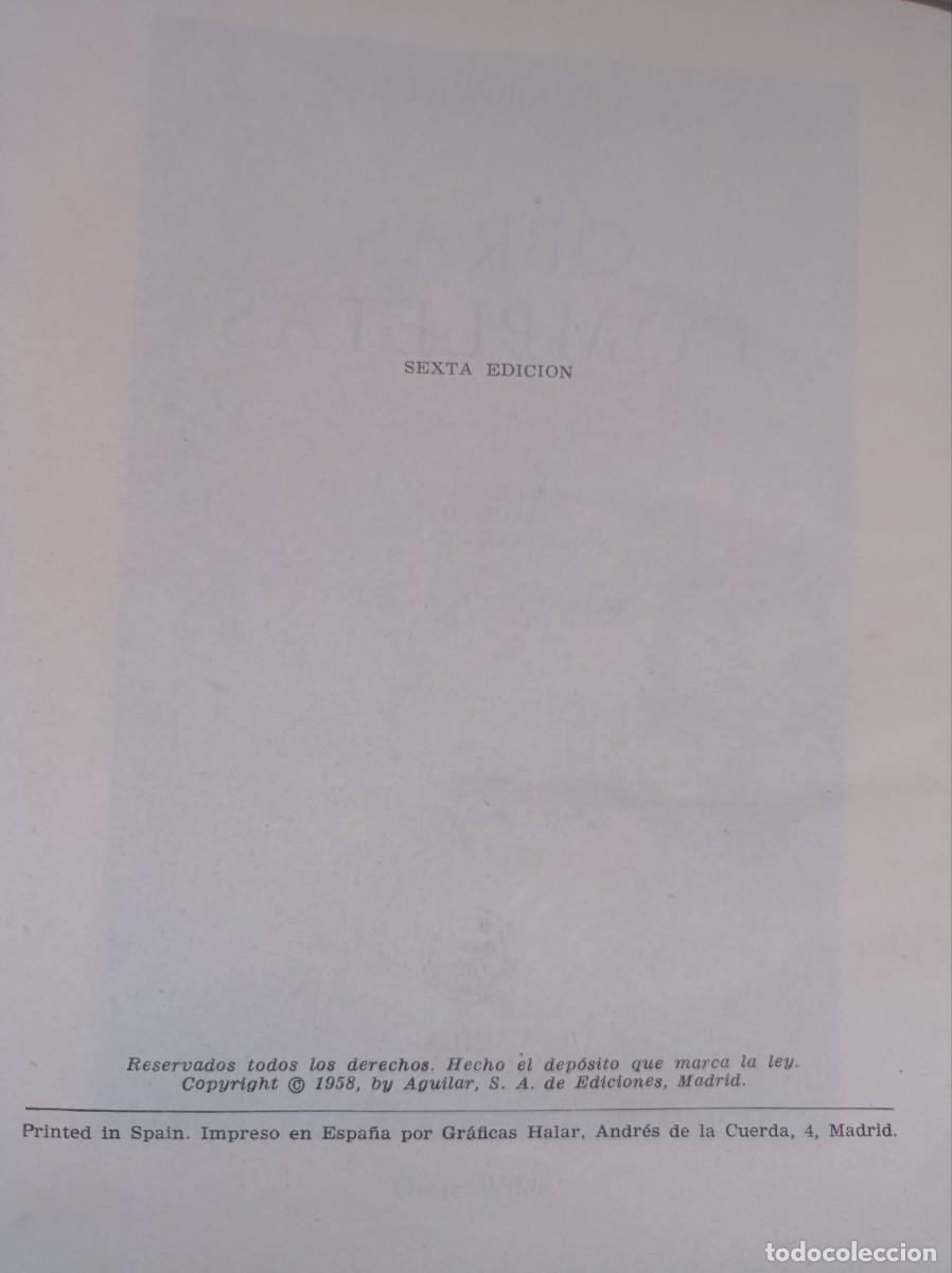 Libros de segunda mano: Obras completas Oscar Wilde AGUILAR 1958 - Foto 5