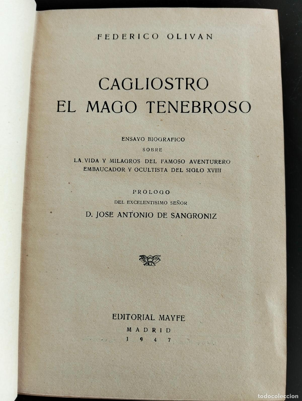 Libros de segunda mano: Ocultismo. Biografia. El Mago Tenebroso, ed. Mayfe, Madrid, 1947, VISITA MI CATALOGO L55