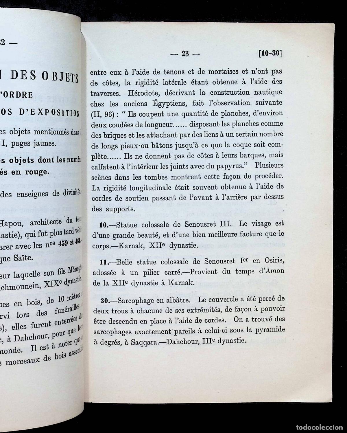 Libros de segunda mano: MUS&Eacute;E DU CAIRE. DESCRIPTION SOMMAIRE DES PRINCIPAUX MONUMENTS. - Foto 4
