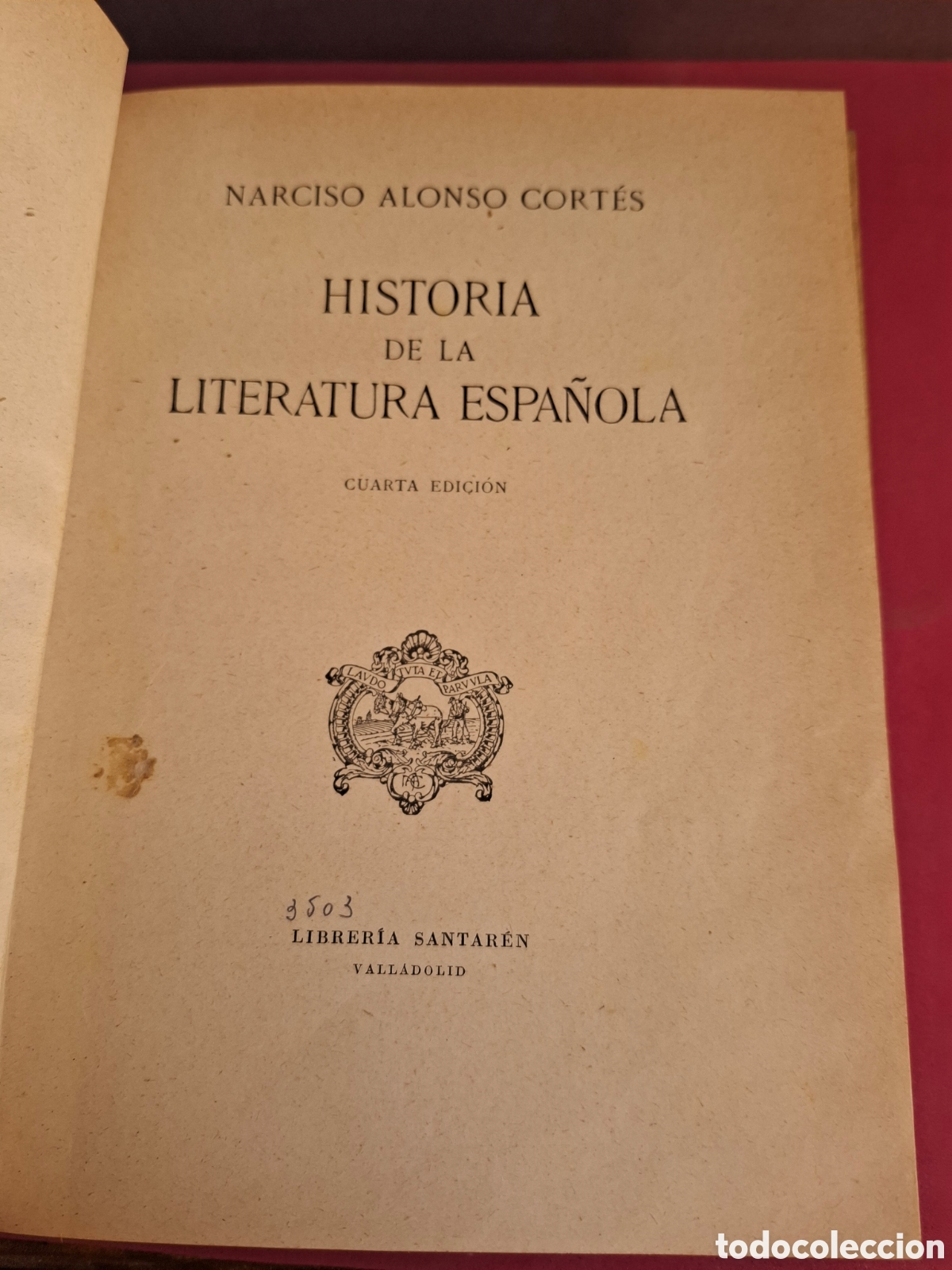 Libros de segunda mano: Historia de la literatura espa&ntilde;ola - Narciso Alonso - 1940?