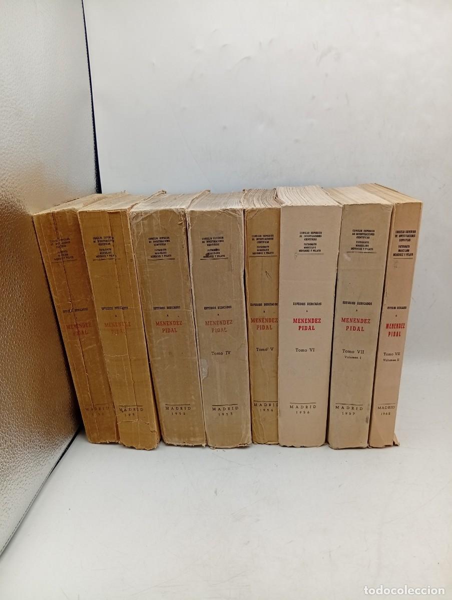 Libros de segunda mano: ESTUDIOS DEDICADOS A MENENDEZ PIDAL. 8 TOMOS. 1950-1962. PAGS : 640/668/658/644/422/666/486/249.