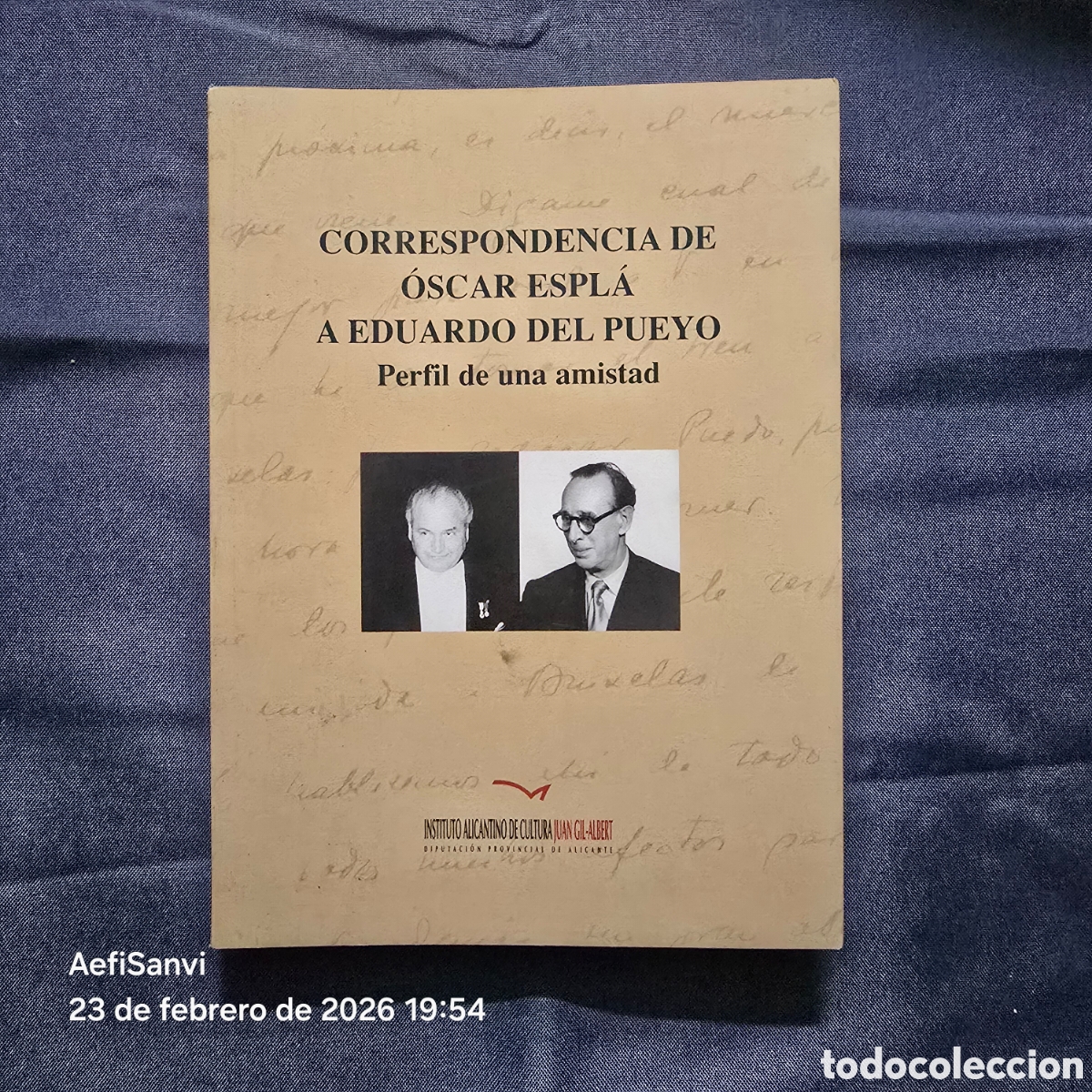 Libros de segunda mano: CORRESPONDENCIA DE &Oacute;SCAR ESPL&Aacute; A EDUARDO DEL PUEYO, PERFIL DE UNA AMISTAD (INSTITUTO JUAN GIL-ALBERT