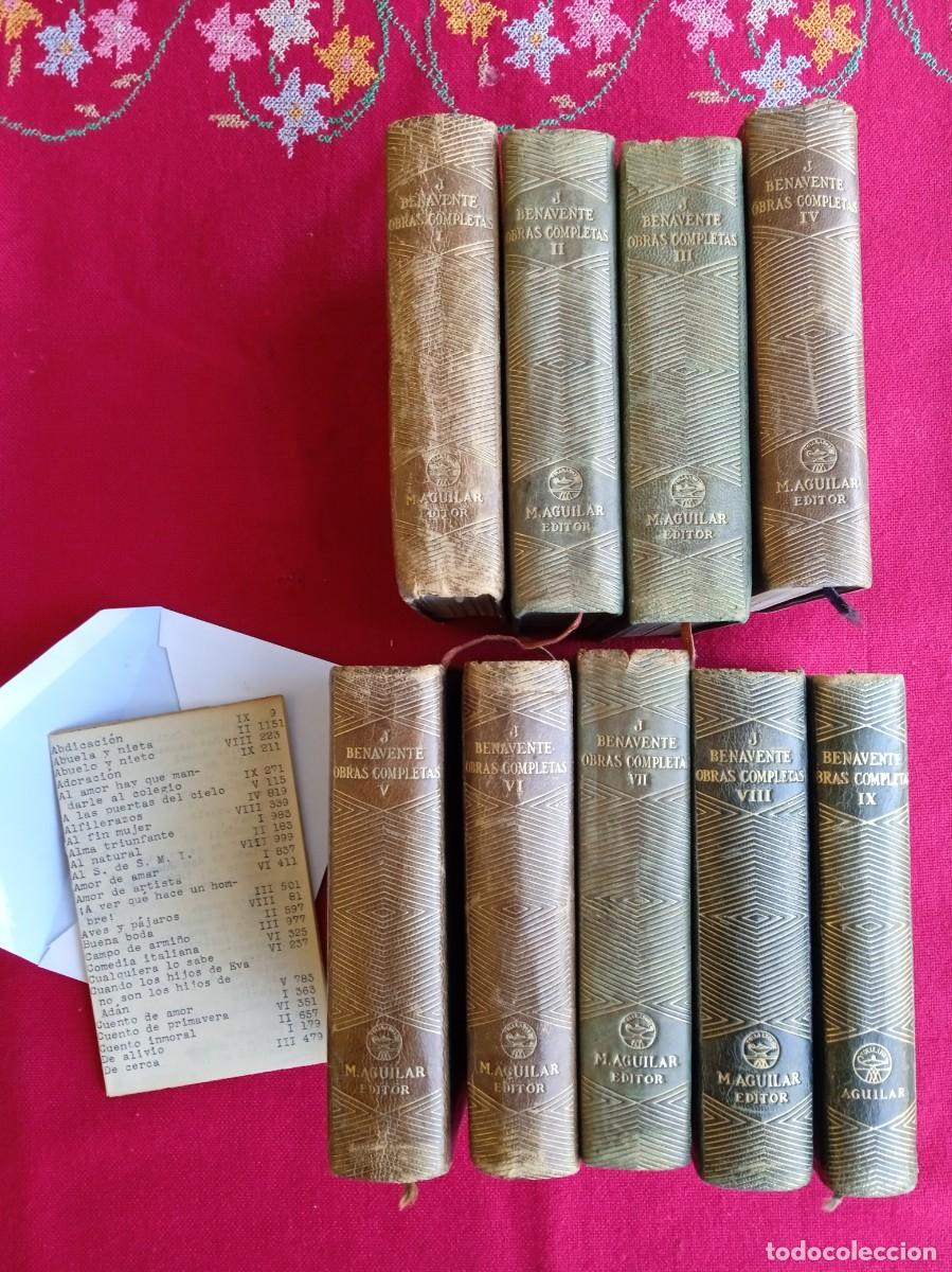 Libros de segunda mano: Colecci&oacute;n de 9 libros de 1&ordf; y 2&ordf; edici&oacute;n de Jacinto Benavente edici&oacute;n Aguilar