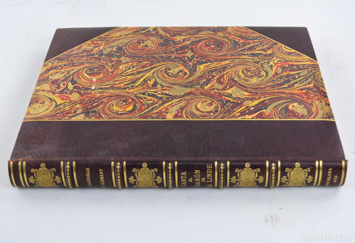 Livres d'occasion: Carta al bar&oacute;n de la Linde, Jaime Caresmar y Alemany, 1959, Asociaci&oacute;n Bibli&oacute;filos. Domenech enc.