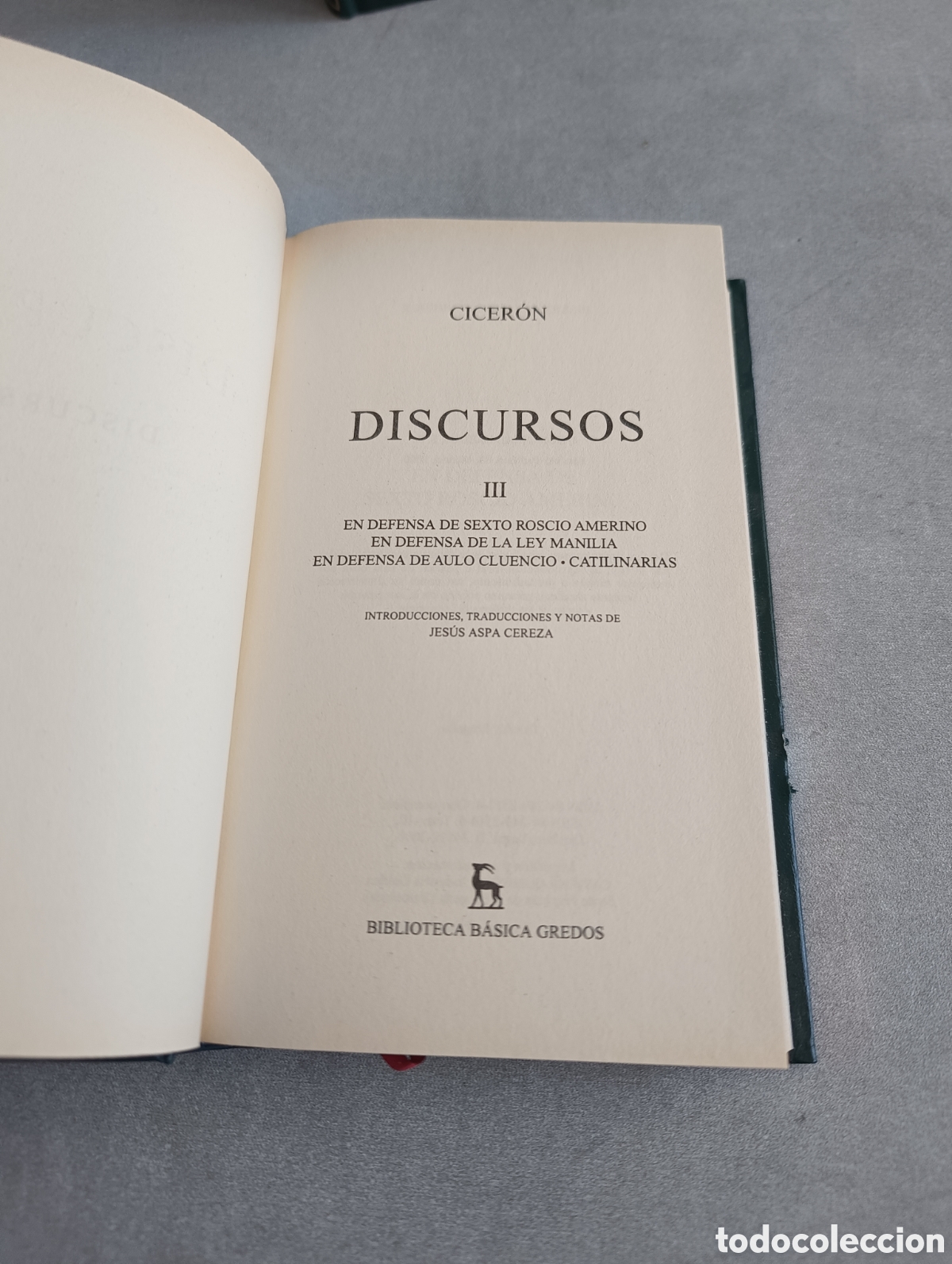 Libros de segunda mano: DISCURSOS. CICER&Oacute;N. 3 TOMOS. BIBLIOTECA B&Aacute;SICA GREDOS - Foto 13