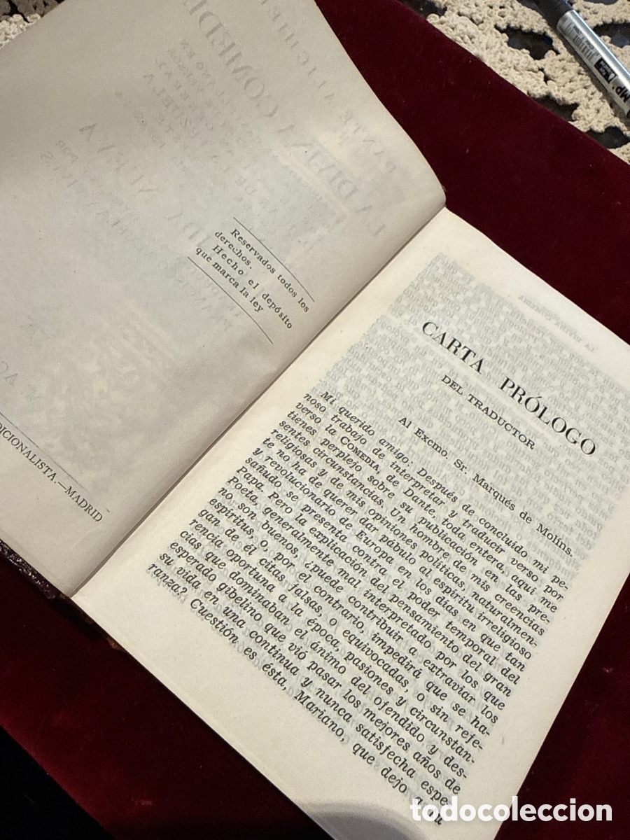 Libros de segunda mano: La Divina Comedia&rdquo; y &rdquo;La Vida Nueva&rdquo; de Dante Alighieri. - Foto 5