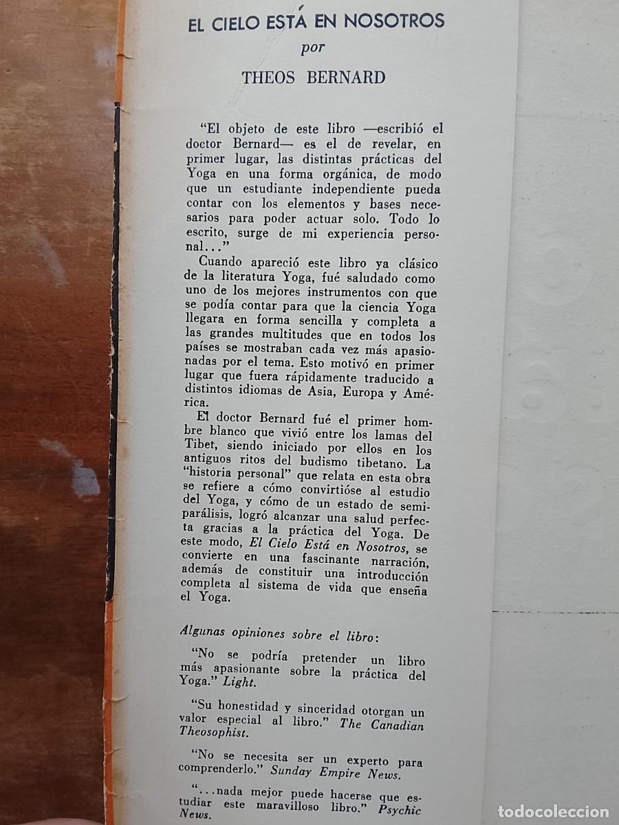 Libros de segunda mano: El cielo est&aacute; en nosotros. Theos Bernard - Foto 2