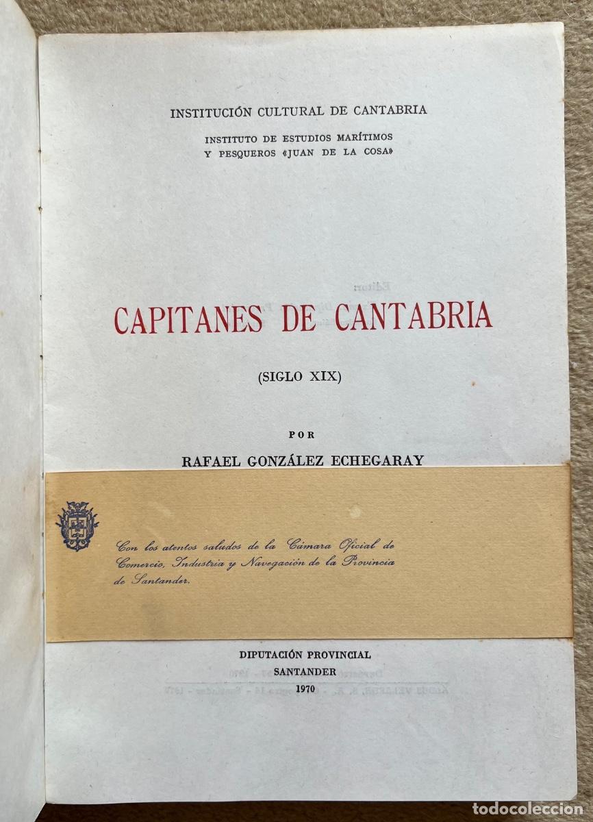 Libros de segunda mano: Capitanes de Cantabria - Rafael Gonz&aacute;lez Echegaray - Santander, 1970 - Foto 3