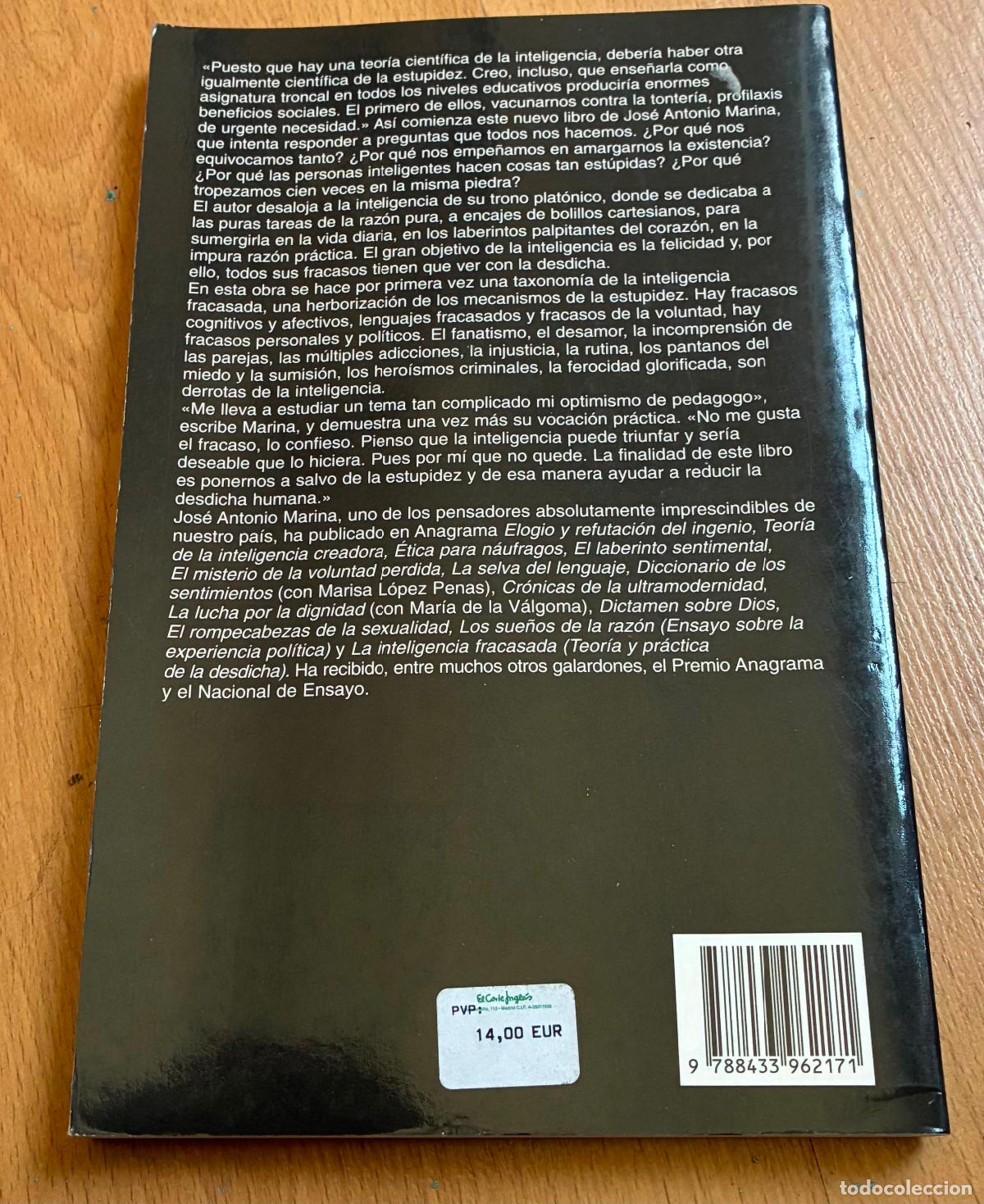 Libros de segunda mano: LA INTELIGENCIA FRACASADA, Teoria y practica de la estupidez - Foto 2