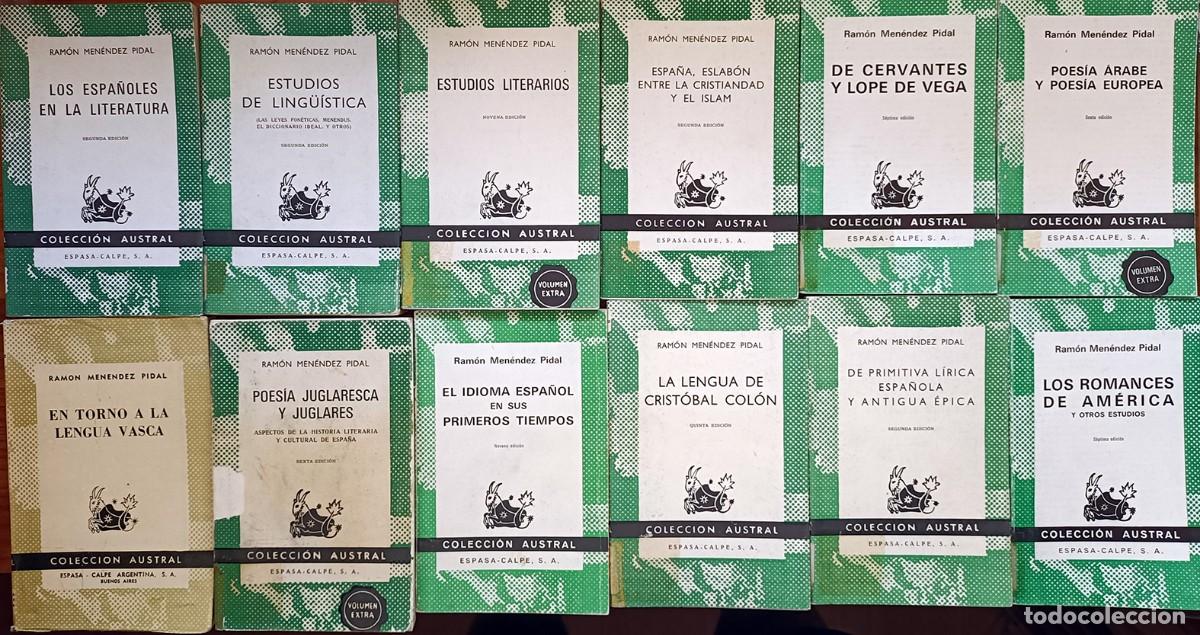 Libros de segunda mano: Lote de 12 libros de Ram&oacute;n Men&eacute;ndez Pidal de la colecci&oacute;n Austral