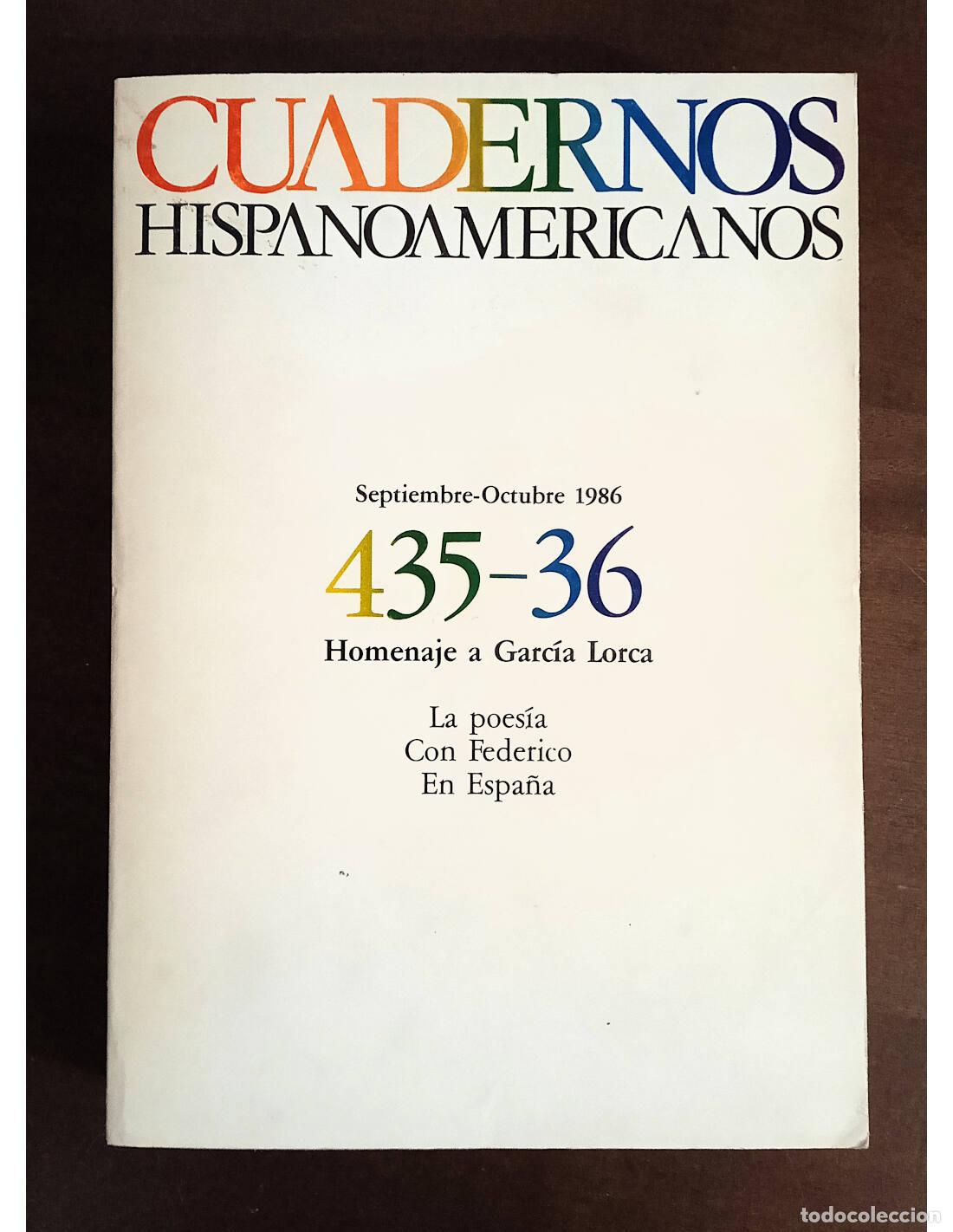 Libros de segunda mano: HOMENAJE A GARC&Iacute;A LORCA: CUADERNOS HISPANOAMERICANOS . AA.VV.. Ediciones del Instituto de Cooperaci&oacute;