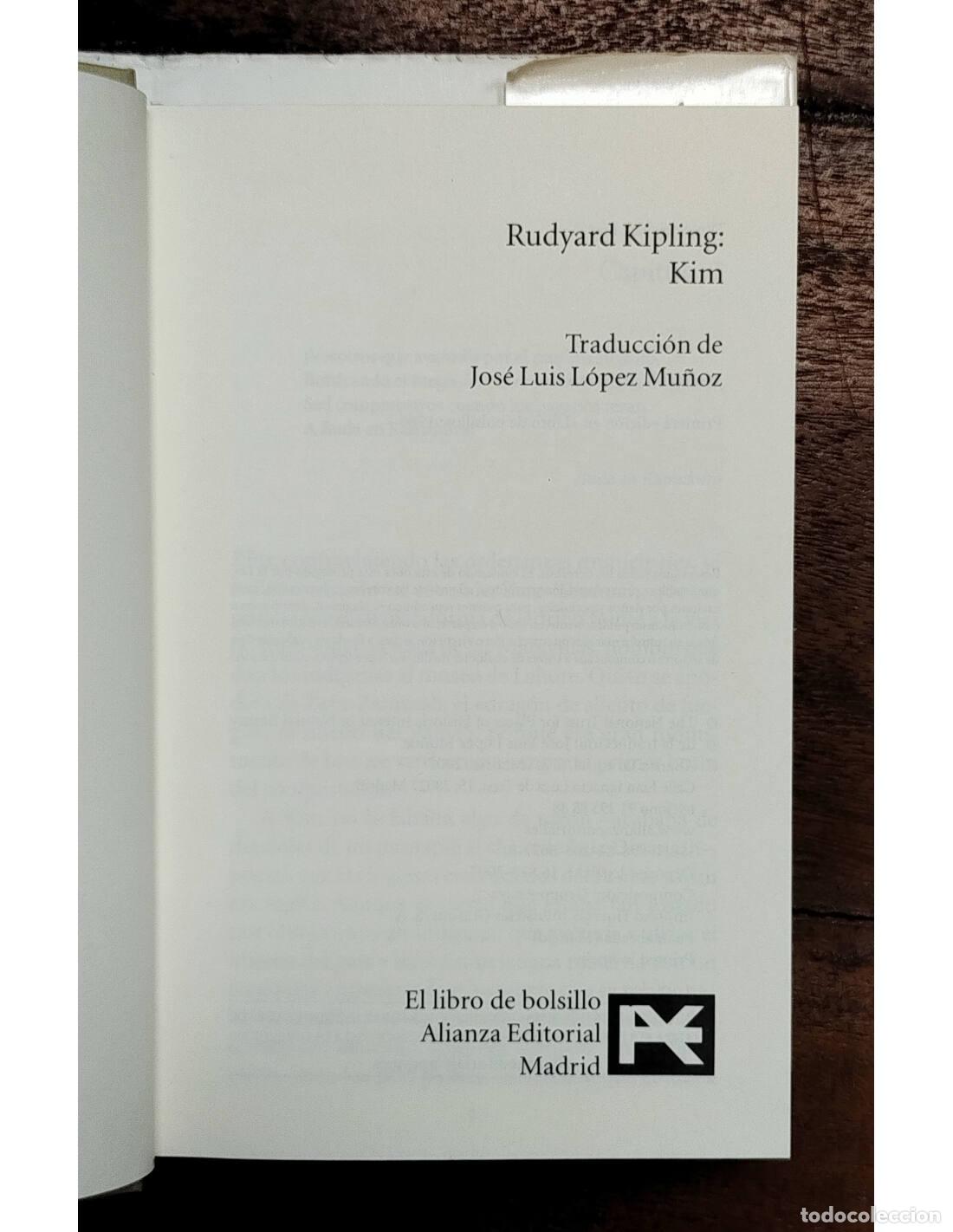 Libros de segunda mano: KIM. KIPLING, Rudyard. Alianza. 2007. - Foto 2