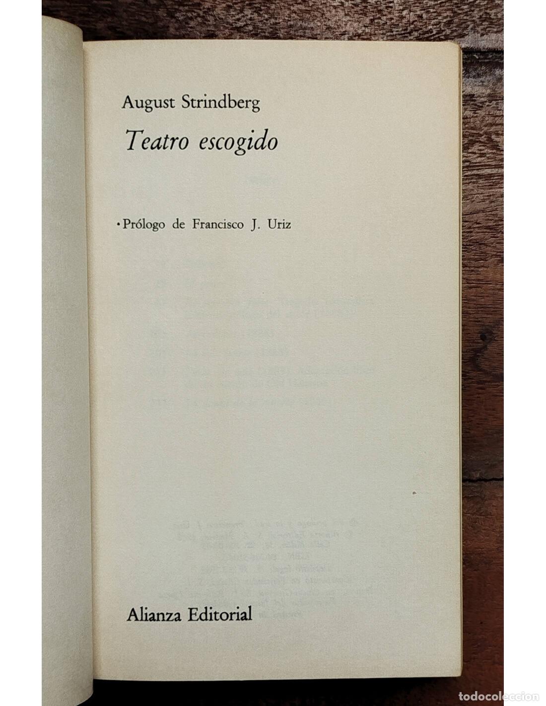 Libros de segunda mano: TEATRO ESCOGIDO. STRINDBERG, August. Alianza. 1982. - Foto 2