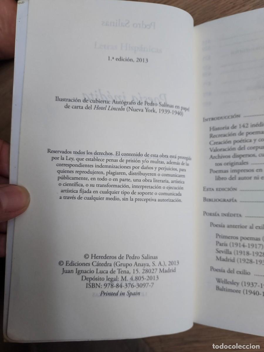 Libros de segunda mano: Poes&iacute;a in&eacute;dita - Pedro Salinas - Foto 7