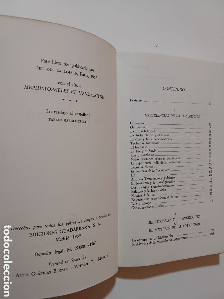 Libros de segunda mano: Mircea Eliade &mdash; Mefist&oacute;feles y el andr&oacute;gino &mdash; Ediciones Guadarrama, 1969 - Foto 3