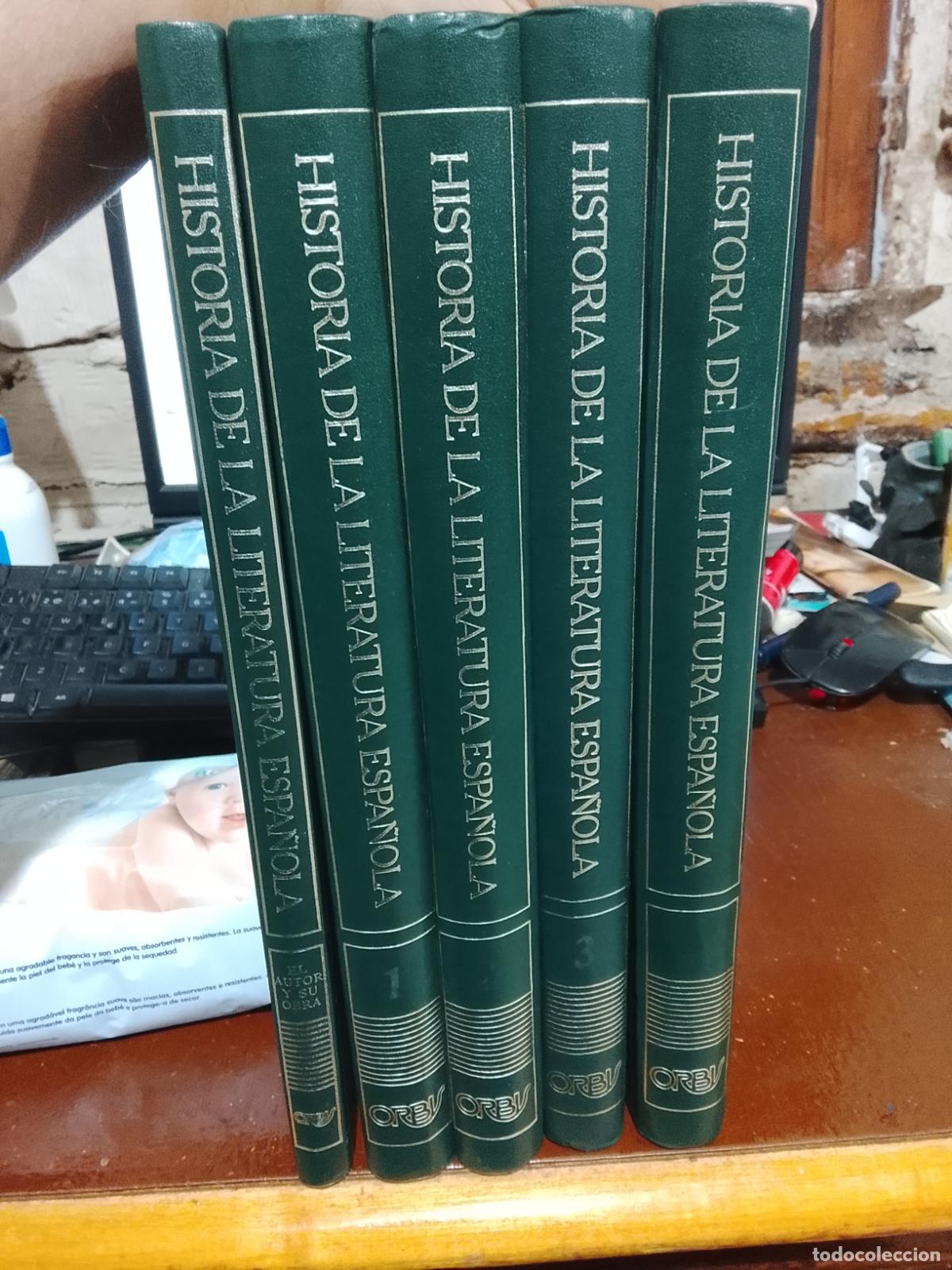 Libros de segunda mano: LOTE 5 TOMOS - HISTORIA DE LA LITERATURA ESPA&Ntilde;OLA (ESTUDIO COMPLETO) - EDICIONES ORBIS (1982)