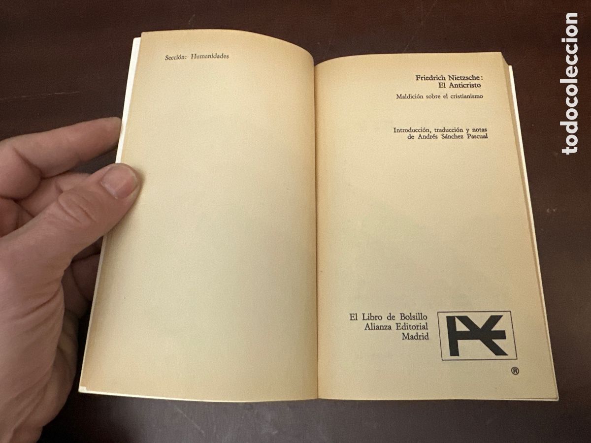 Libros de segunda mano: FRIEDRICH NIETZSCHE - EL ANTICRISTO - ALIANZA EDITORIAL - Foto 2