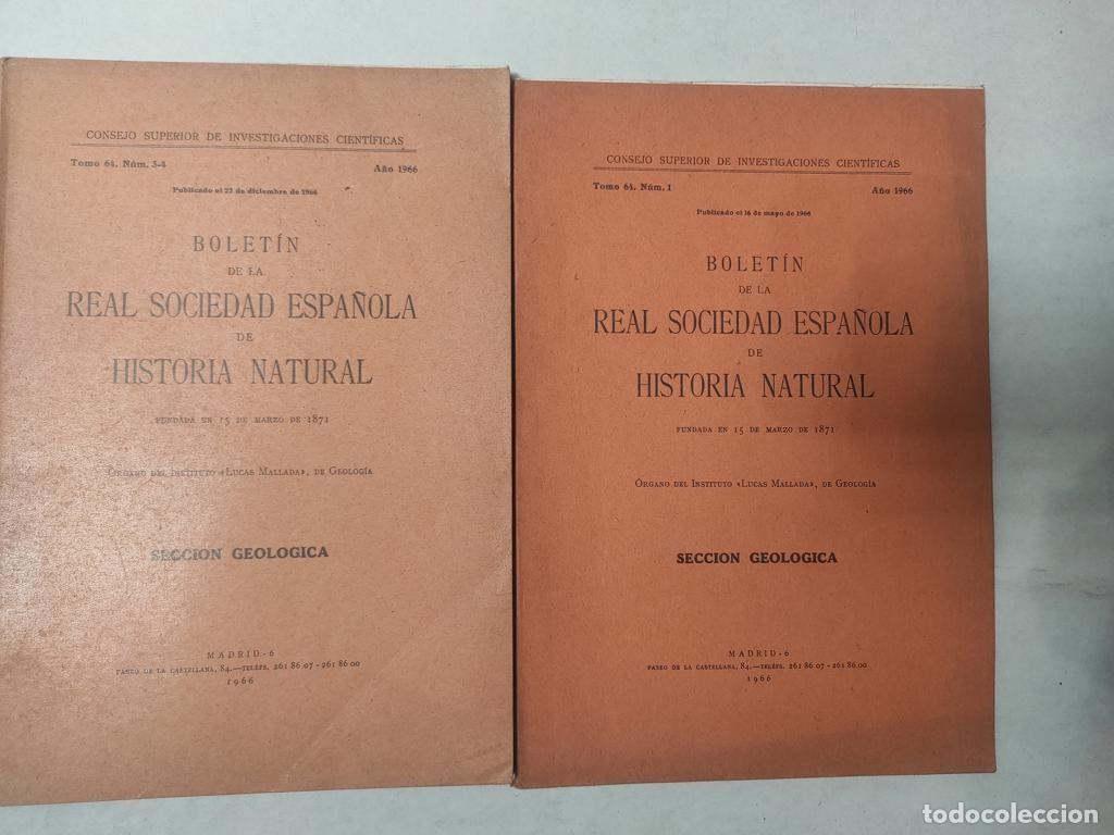 Libros de segunda mano: 2 BOLETIN SOCIEDAD ESPA&Ntilde;OLA DE HISTORIA NATURAL secci&oacute;n GEOLOGICA 1966 ,foto &iacute;ndice, n&ordm; 1
