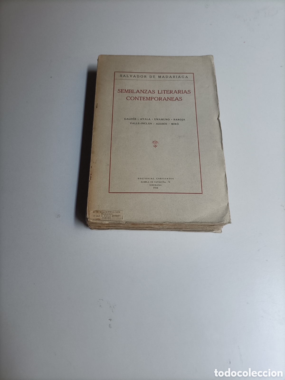 Libros de segunda mano: Semblanzas literarias contempor&aacute;neas. Salvador de Madariaga 1924