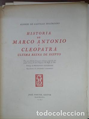 Gebrauchte B&uuml;cher: Historia de Marco Antonio y Cleopatra, &uacute;ltima Reina de Egipto - DE CASTILLO SOLORZANO, ALONSO