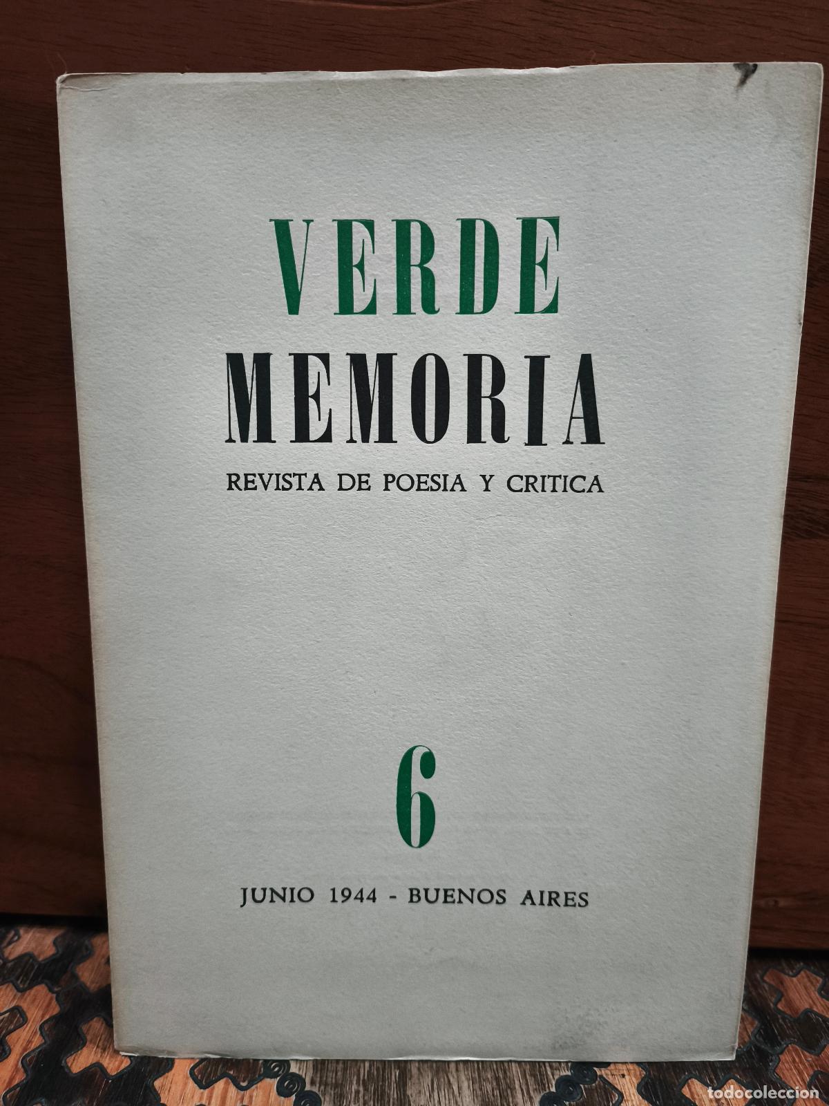 Second hand books: Verde Memoria N&ordm; 6, Ana Mar&iacute;a Chouhy Aguirre y Juan Rodolfo Wilcock, 1944
