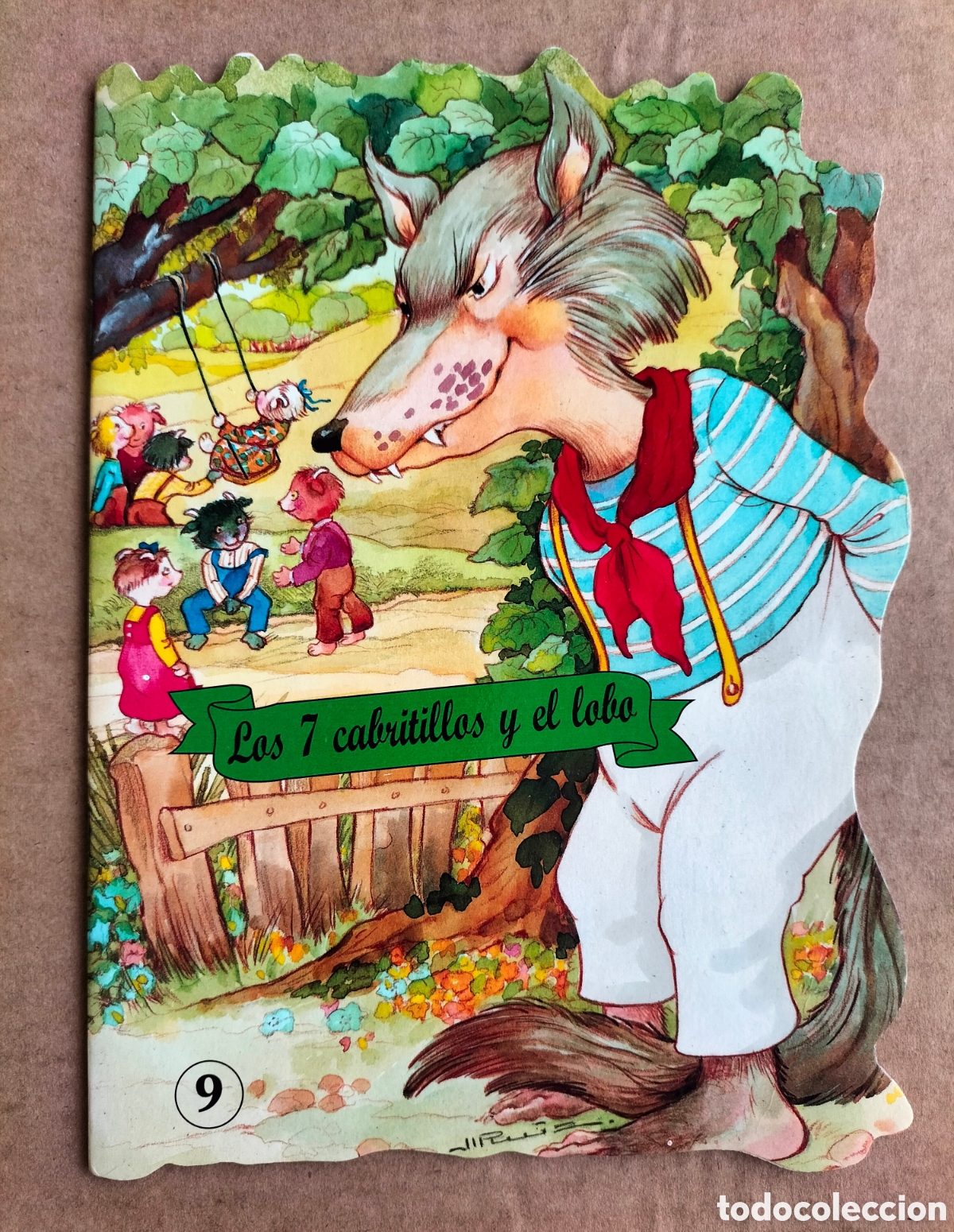 Libros de segunda mano: Los 7 cabritillos y el lobo. Ilustraciones: Margarita Ruiz. Colecci&oacute;n troquelados cl&aacute;sicos 9. Libro